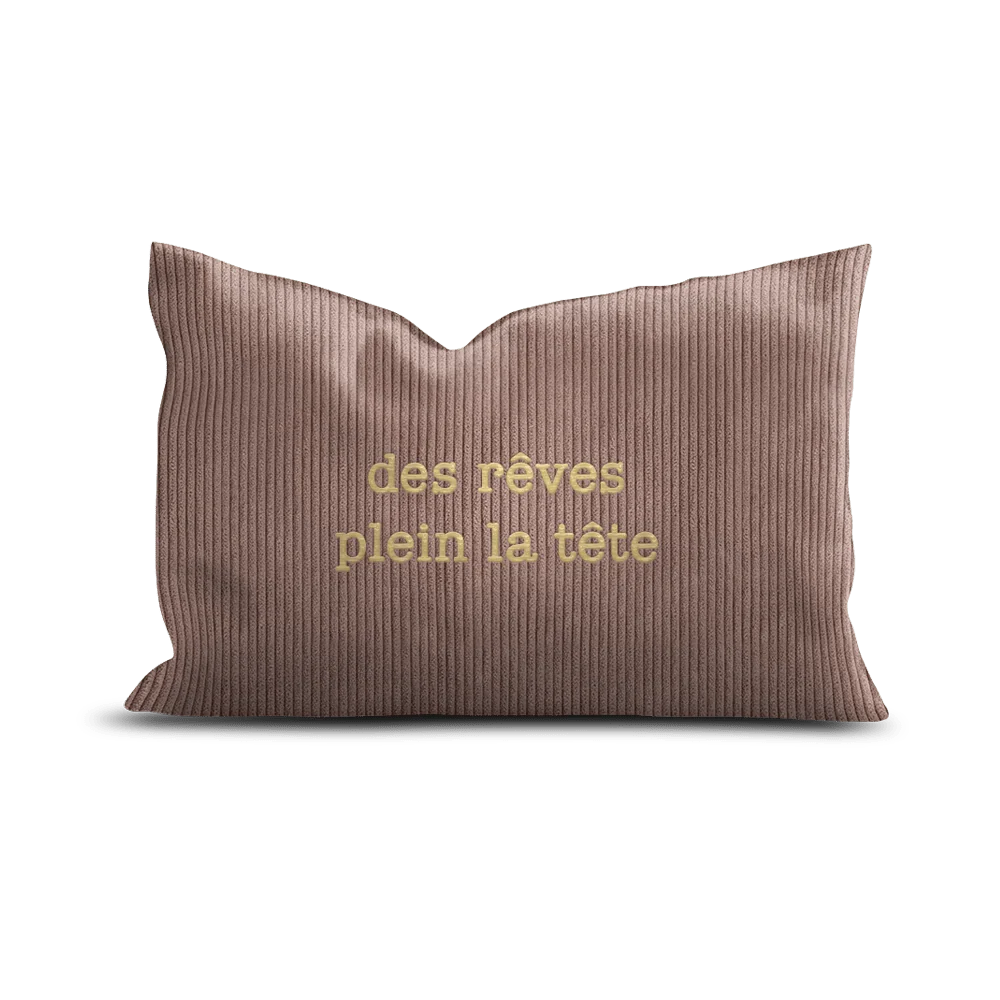 Coussin Velours Brodé Des Rêves plein la tête - Pôdevache para Eslingas y Correas