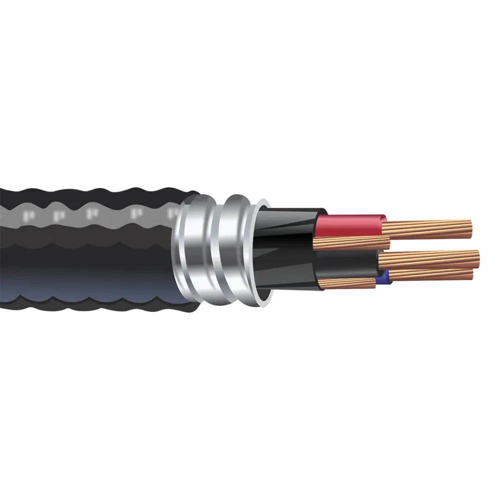 1/0-3 Teck 90 Bare Copper En aluminio Interlocked Armored Cable Ground 1KV
