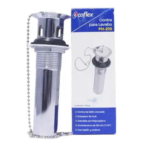 Coflex contra laton p/lavabo c/tapon y cadena