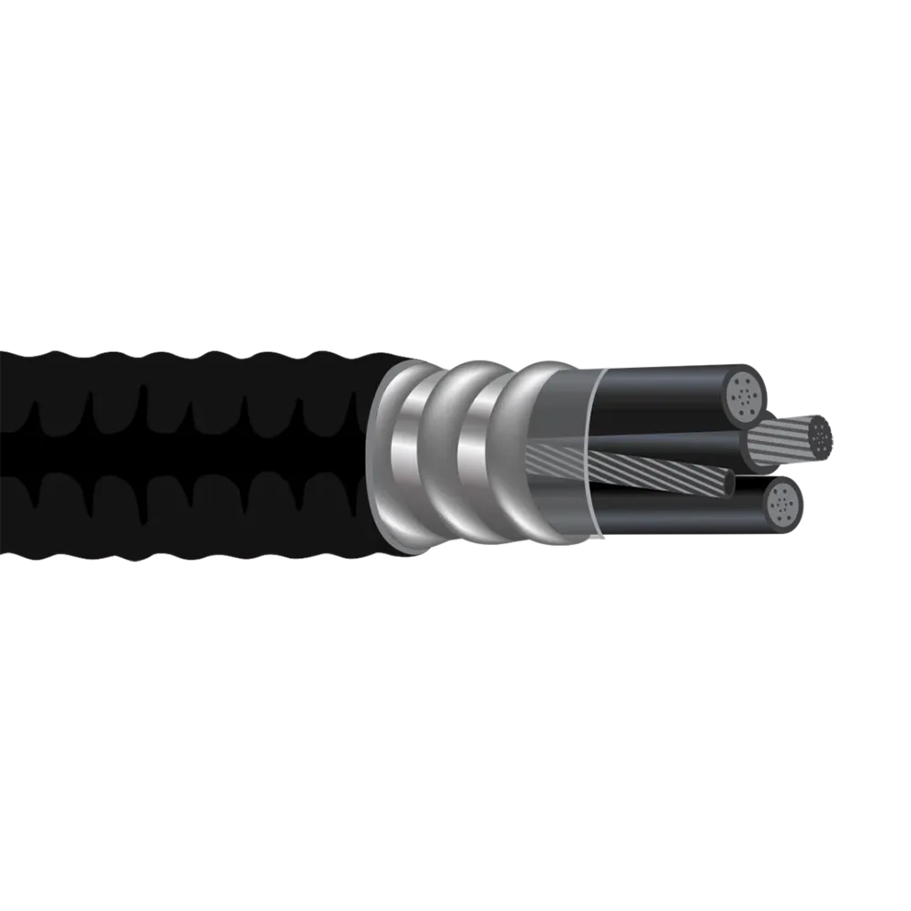 8/3C W/G Aluminum interlocked Armor AIA Copper Conductor Type MC Acero Clad PVC Jacket Power Cable
