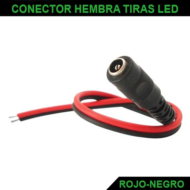 Adaptador D-Sub Conector Hembra para Tiras LED con Cable Rojo - Negro