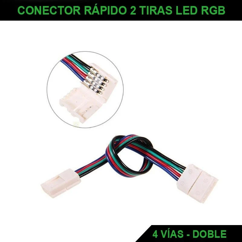 Conector Circular M12 Conector Doble 4 Vías para Tiras LED RGB con Cable