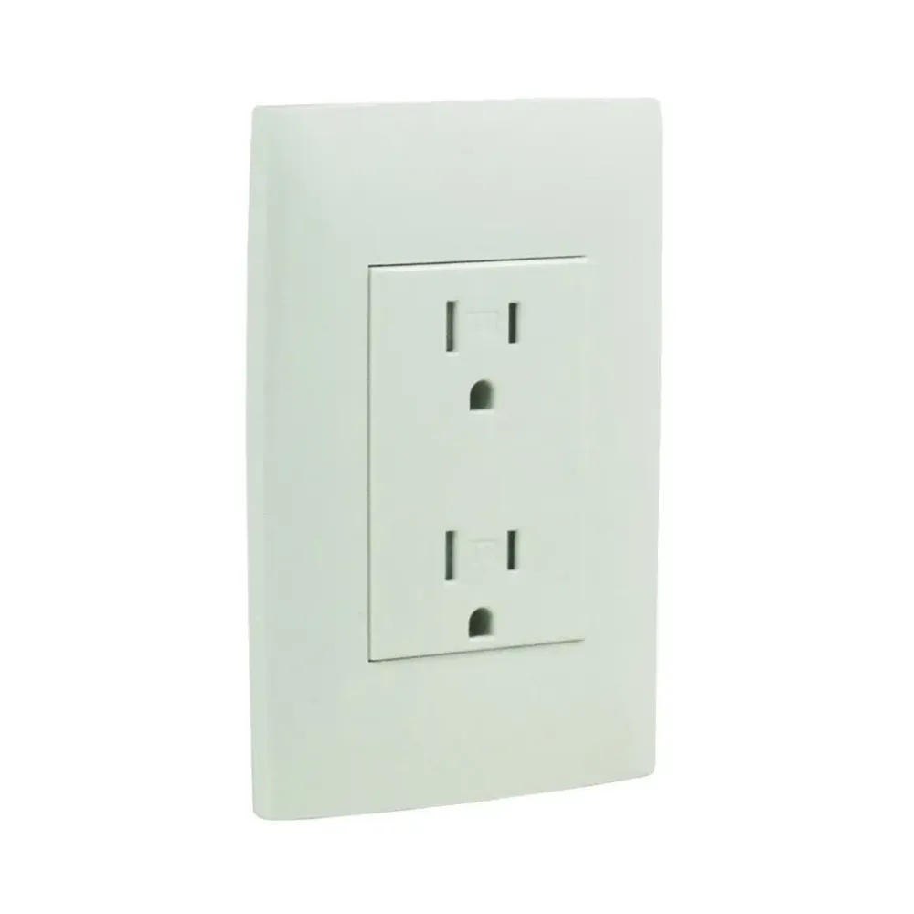 Contacto leviton cien c/placa bca. Duplex c/prot.
