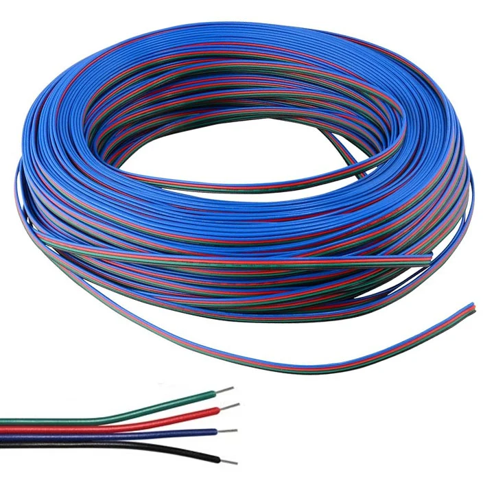 Metro Cable para Tiras LED RGB 4 Vías RGB por Metro (Código de Color)