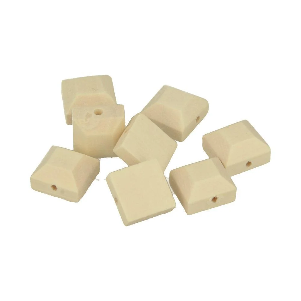 Artemio Lucy perla madera cabochon square 12x12x5,5mm 8pc 21005016