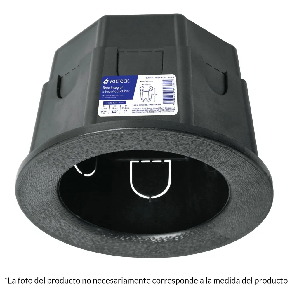 Bote integral de 10 cm, aro interno de 11 cm, Volteck para Laboratorio y Taller