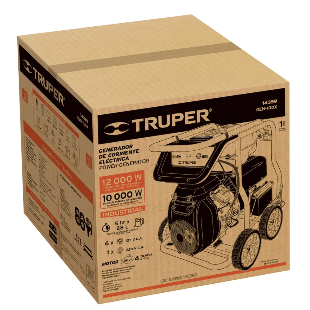 CAJA DE EMPAQUE DE REPUESTO PARA GEN-100X, TRUPER para Laboratorio y Taller