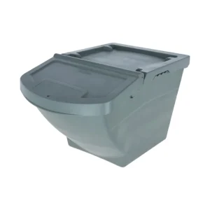 Caja de pienso apilable con tapa Kerbl, 60 L Grey Talla única Diseño de Baja Deriva