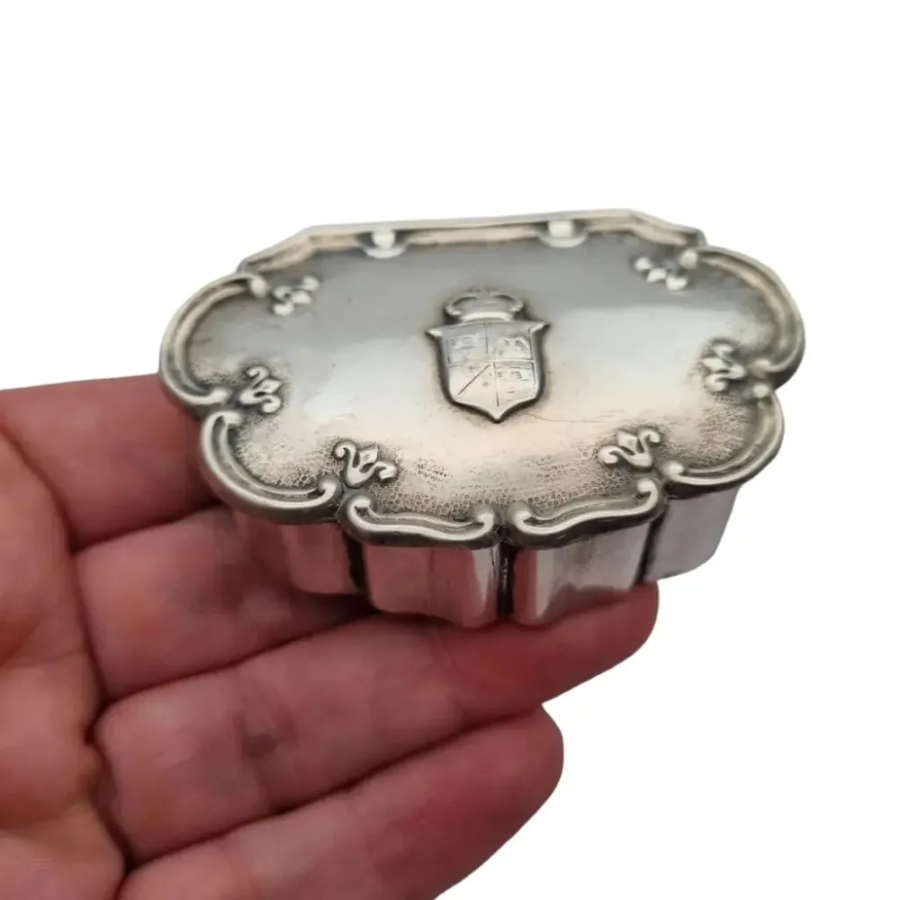 Caja de plata antigua miracoli milano, escudo de armas, circa xx, regalos. Compatible con Multímetros