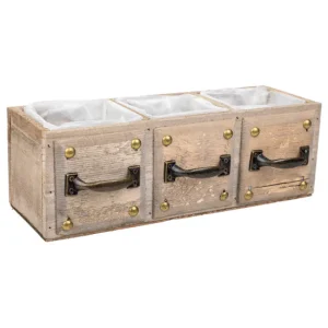 Cajón de madera marrón 30x10x10,5 con Certificado de Calibración