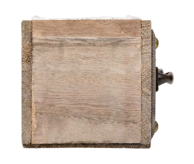 Cajón de madera marrón 30x10x10,5 con Certificado de Calibración