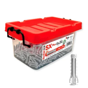Calibración Certificada Caja Taco de expansión SX Plus 6 x 30 1000uds + 5 brocas Fischer