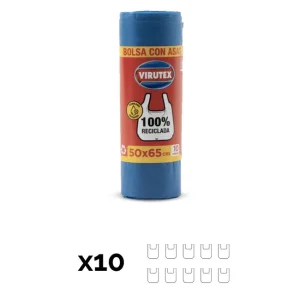 Virutex Bolsa de Basura con Asas 50 x 65 cm 10 x 10 unid