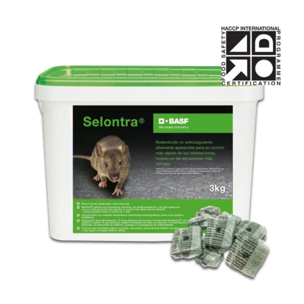 Cebo rodenticida con Colecalciferol 0,075% - Selontra Bloque Blando 3 kg