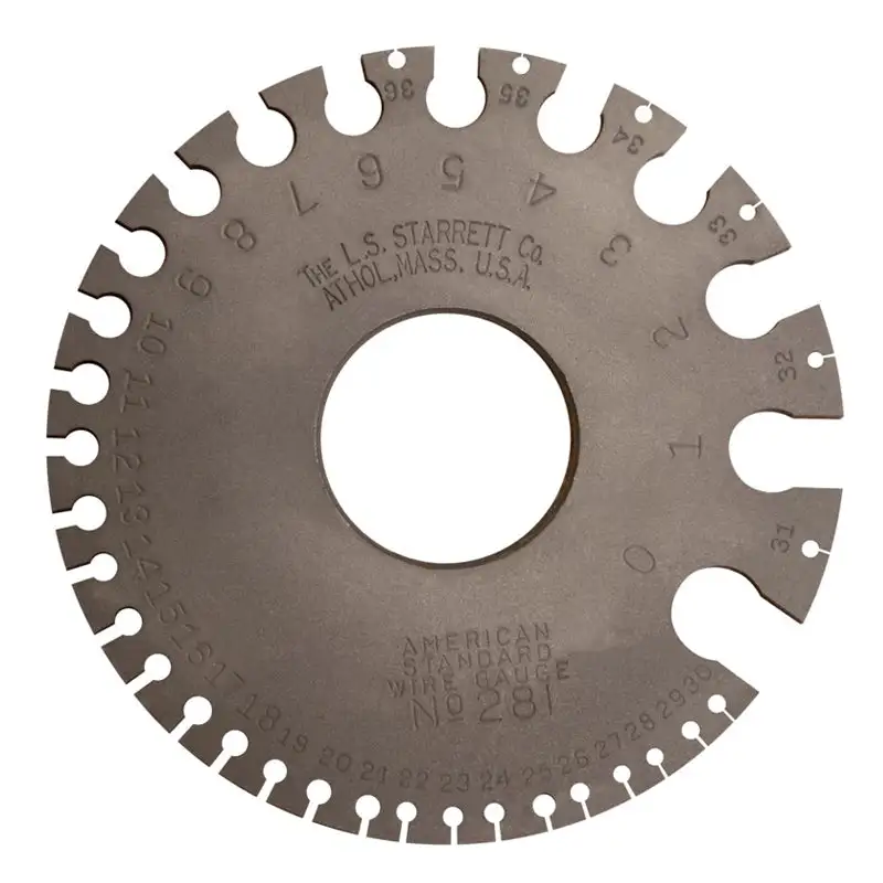 Calibrador de alambre típico americano, rango 0 36, 281 starrett