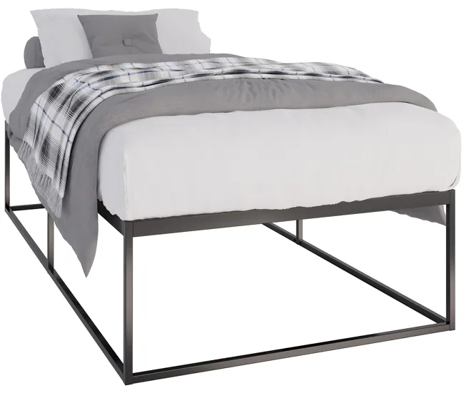 Cama de metal Scala Negro 205.5X105.5X46.5 cm