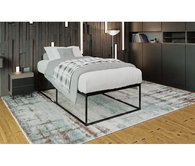 Cama de metal Scala Negro 205.5X105.5X46.5 cm
