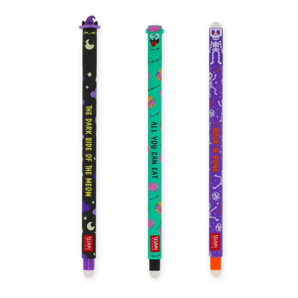 Legami set de 3 Stylos Gel Effaçable 0.7mm - Boo crew !