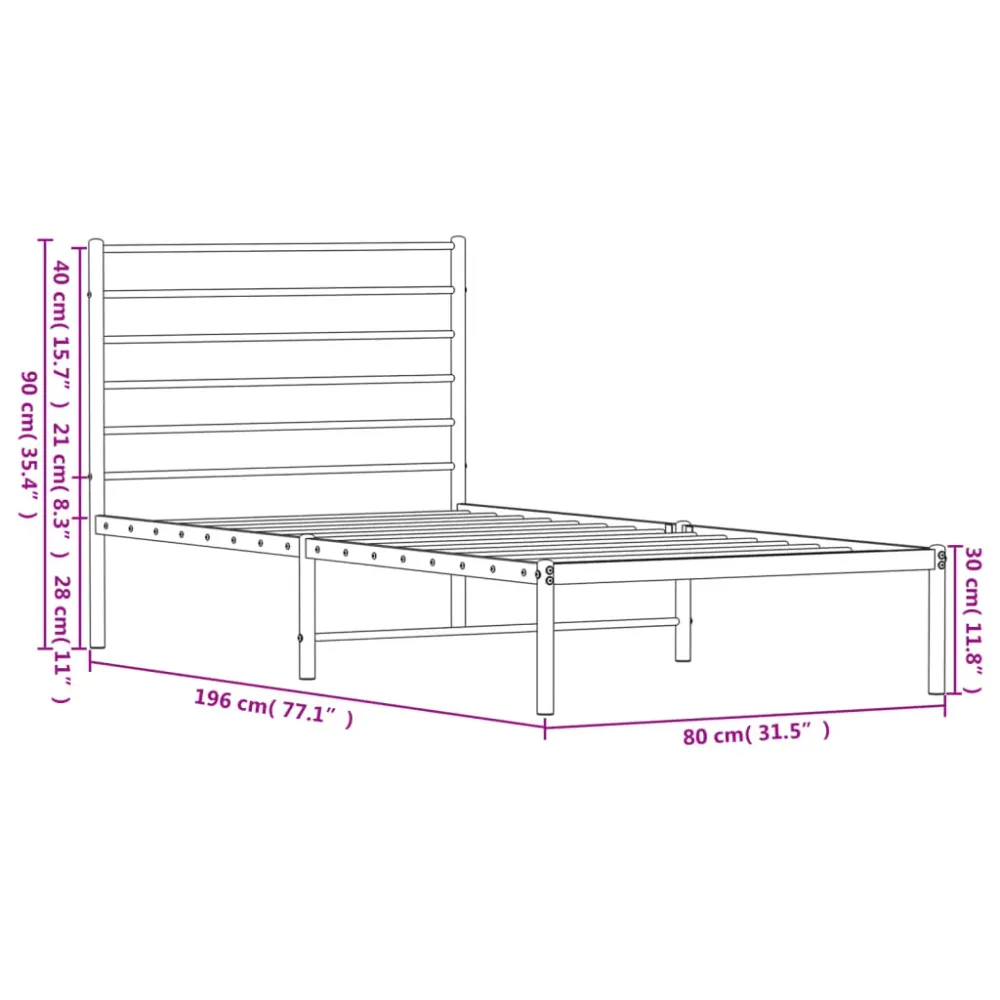 Estructura de cama Industrial con cabecero negro acero con Certificación Sanitaria