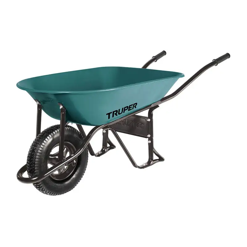 Carro de Carga con Barra Carretilla 5 ft3 neumática, bastidor tubular, truper