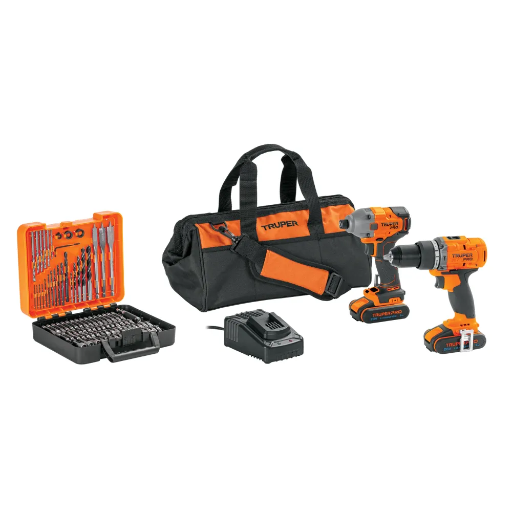 Combo rotomartillo/destornillador de impacto inal. 20V, PRO con Ruedas Giratorias