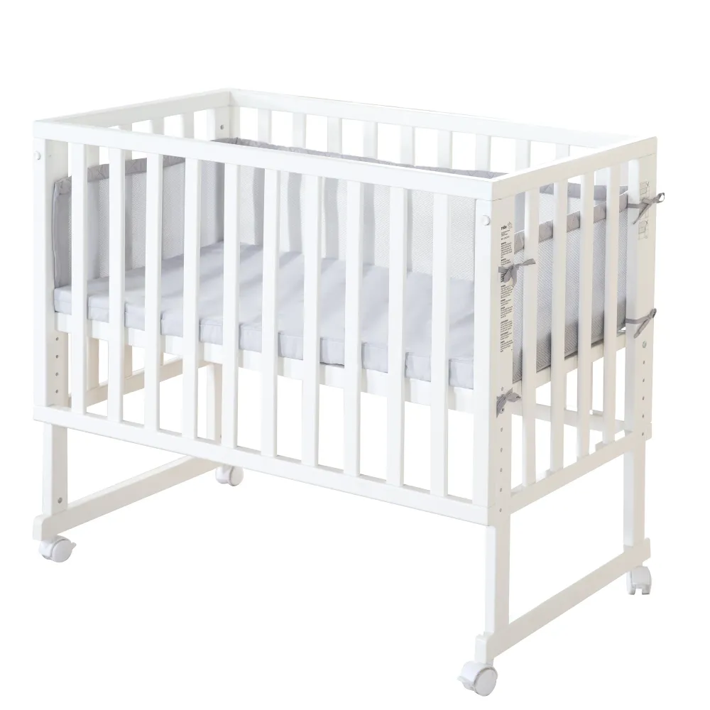 Cradle & Co-Sleeping Bed 'roba Style' 3--1 Barrier, Alabastro Wood, Including Mattress & Bumper