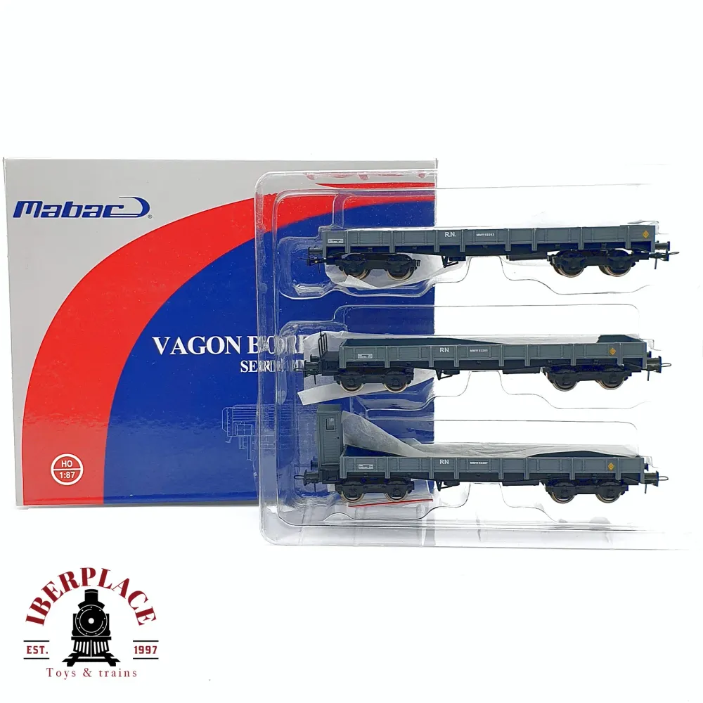 🆕 Mabar - 81402 Set 3 vagones borde bajo serie MM RENFE Nuevo en caja H0 escala 1:87