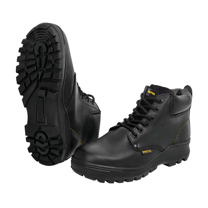 Rodamiento de Bolas de Acero Inoxidable Zapato industrial negro #24 con casquillo de acero 26062, pretul