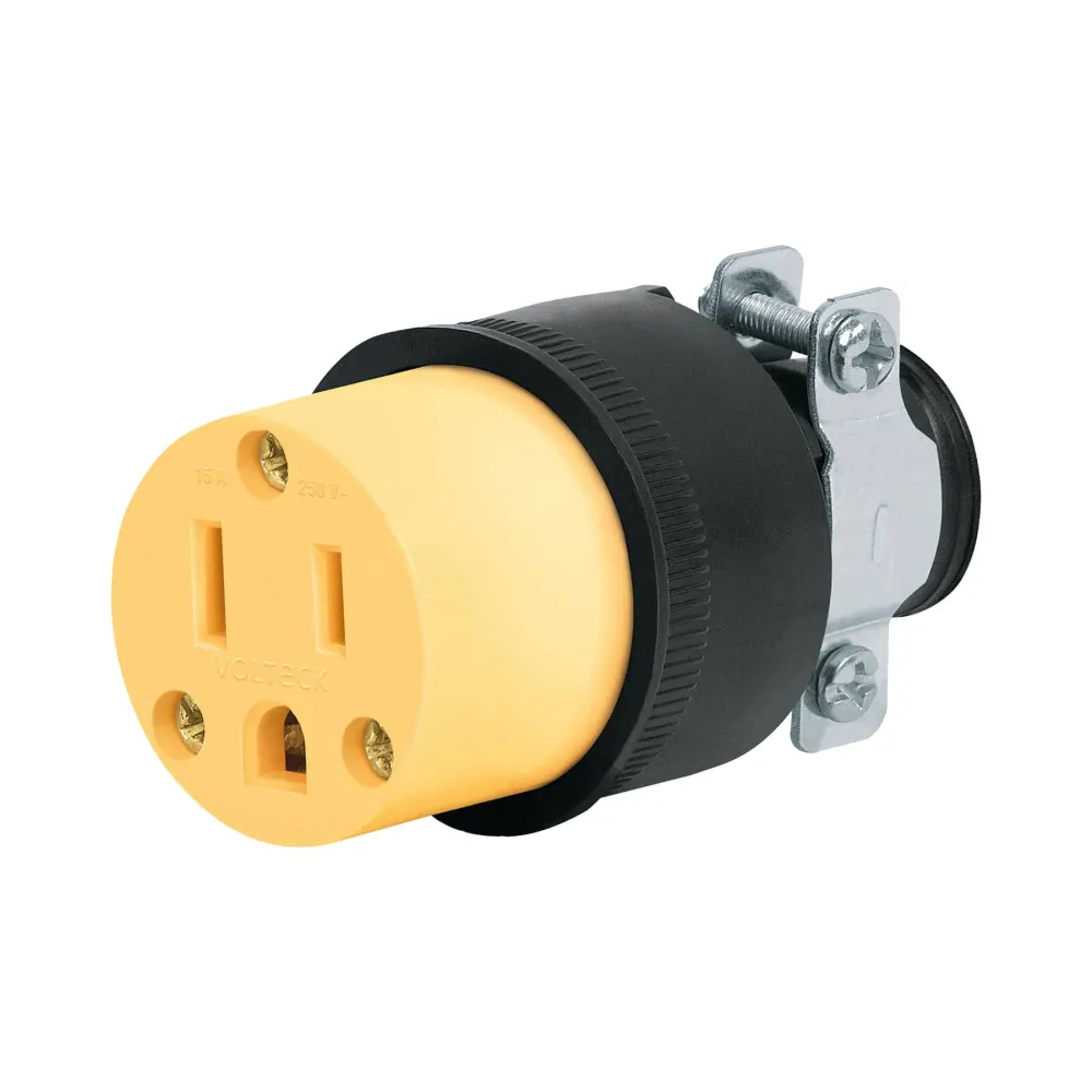 Cemento de Goma Contacto industrial, reforzado, 2 polos, 3 hilos, 15A, 125V