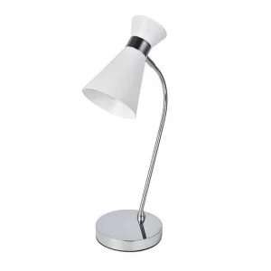 lampara sobremesa metálico color blanco serie petra 24cm