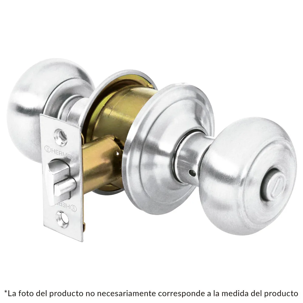 Cerradura pomo, cromo mate, oval, baño con Cierre Automático