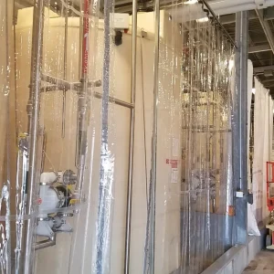 Food Processing Curtains - USDA Grade Sliding Curtains Compatible con Puertas de Metal