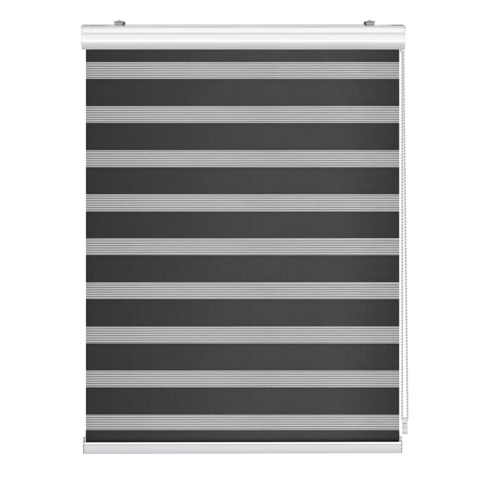 CORTINA ROLLER ZEBRA GRIS NEGRO 91*183CM