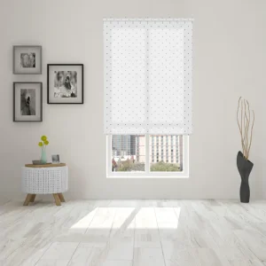 Estor Enrollable Estampado Twist Blanco y Negro 90 X 250cm