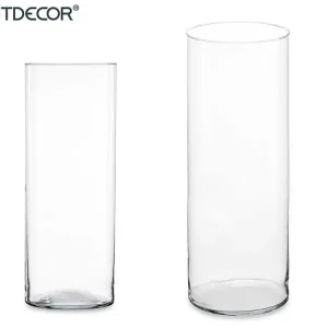 JARRÓN CRISTAL CILINDRO 40CM DIAM 15 CM