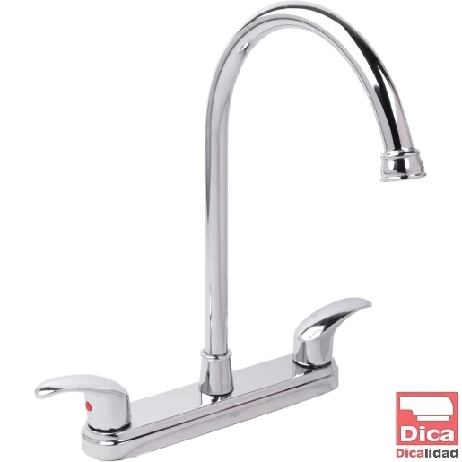 Mezcladora Ecológica 8" cuello elevado para fregadero Dica 4336