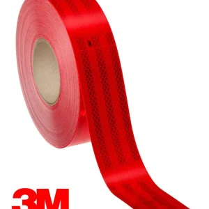 Etiqueta de Identificación Cinta Reflectante Roja 3M 983-72 Alta Visibilidad ECE104 50mm x 50m