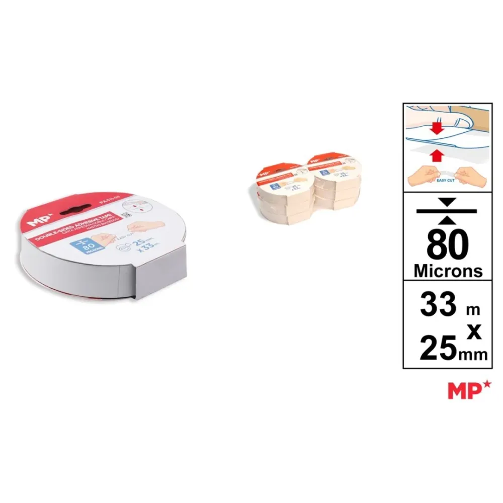 Alta Resistencia Cinta adhesiva doble cara 80micras 25mm*33mt