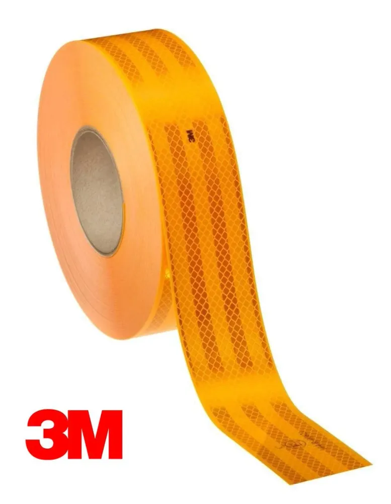 Cinta Reflectante 3M Amarilla 983-71 Alta Visibilidad ECE104 50mmx50m | No Adherente y Absorbente