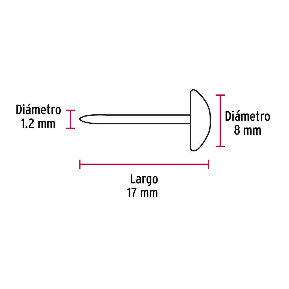 CLAVILLO NIQUELADO, 17MM POR PIEZA para Marcos de Madera