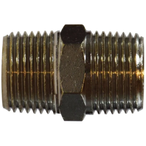 1 Inch Male BSPT 3/4 Inch Hex Nipple Nickel-Plated Latón 28945