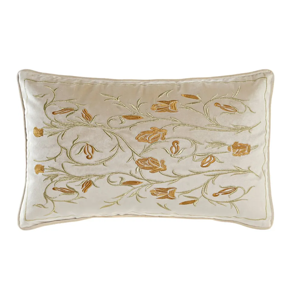 COJIN POLIESTER 50X10X30 500 GR: FLORES BORDADO