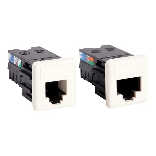 Axcess Jack USOC 6x6 Leadframe 110-Style Colored Bezel Electrical Ivory UMJL06U-00