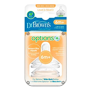 Estéril de Grado Médico Tetina Boca Ancha 6+ X2 D1749 Dr Chocolate