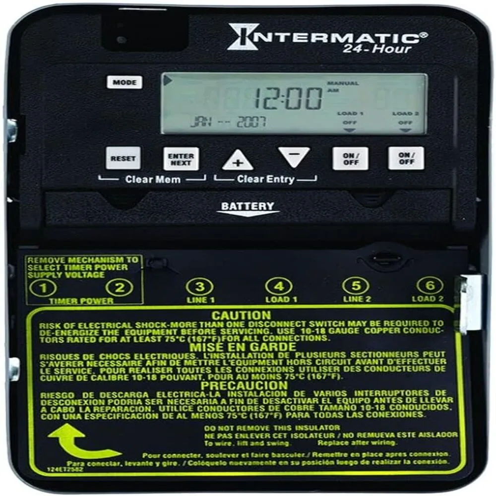 Control electronico 24 hrs 2 circ 120-277v ca 2spst con caja metalica para interiores intermatic con Luz de Señalización