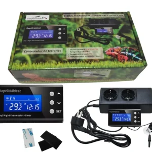 Data Logger Dual Controlador para terrarios inteligente: Temperatura diurna, nocturna e iluminación