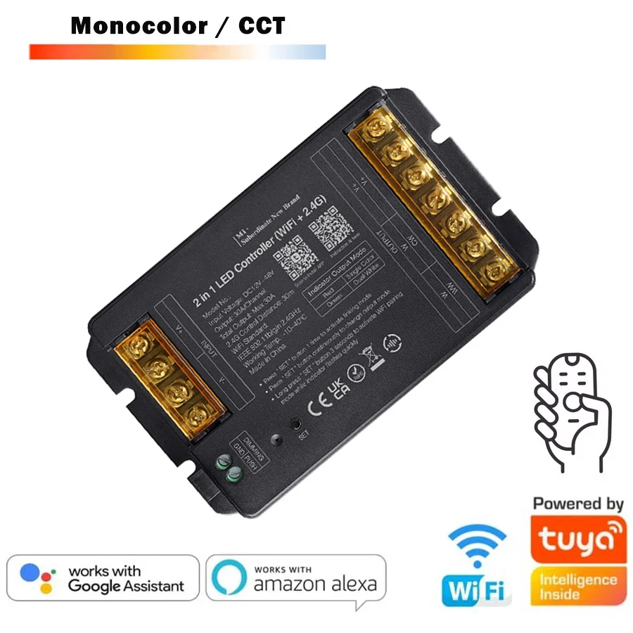 Procesador de Video Wall Controlador Monocolor WIFI Tiras LED 12V / 24V 30A