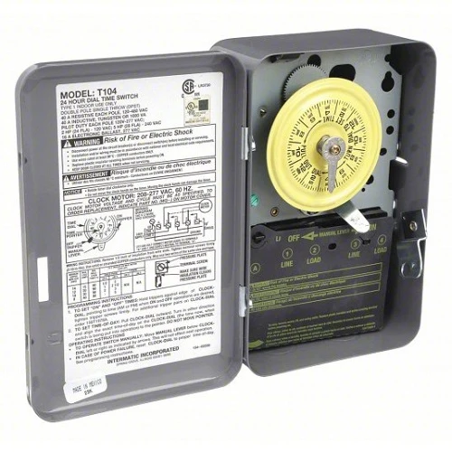 208 to 277V AC 40Amp Metal Electromechanical Timer T104