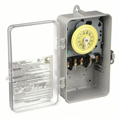 208 to 277V AC 40Amp Policarbonato Electromechanical Timer T104PCD82