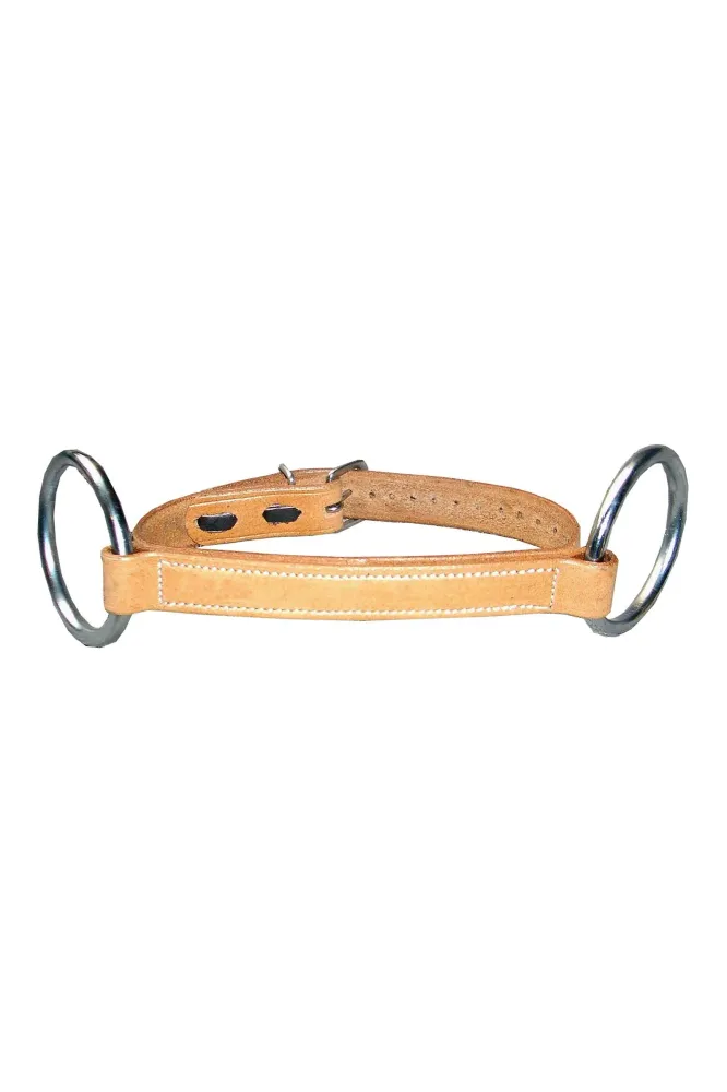 Tabal bocado de cuero con correa de barbilla Sin procesar 105 mm con Mecanismo de Ratchet